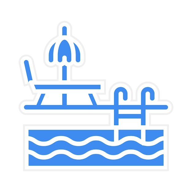 Imagen vectorial del icono de la piscina Se puede usar para el parque acuático