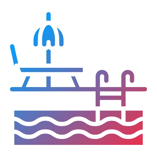 Imagen vectorial del icono de la piscina Se puede usar para el parque acuático