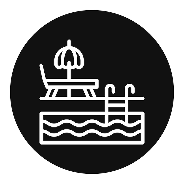 Imagen vectorial del icono de la piscina Se puede usar para el parque acuático