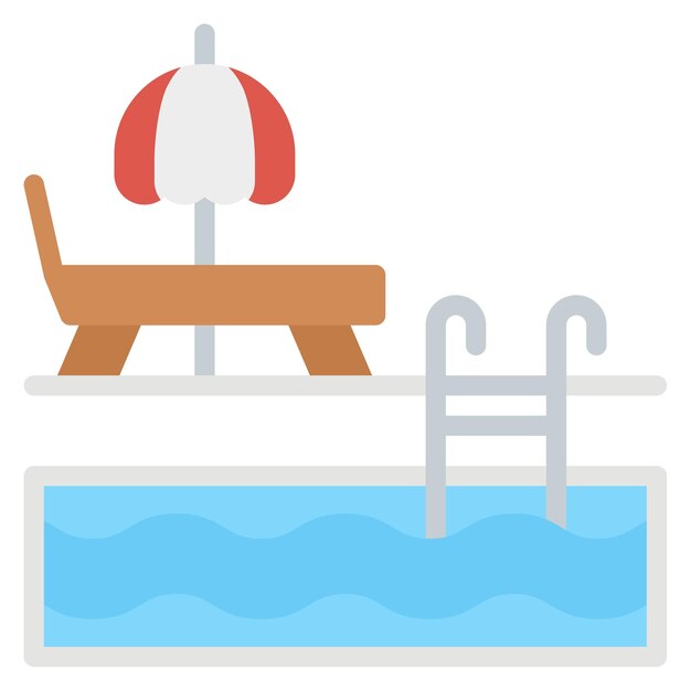 Imagen vectorial del icono de la piscina Se puede usar para el parque acuático