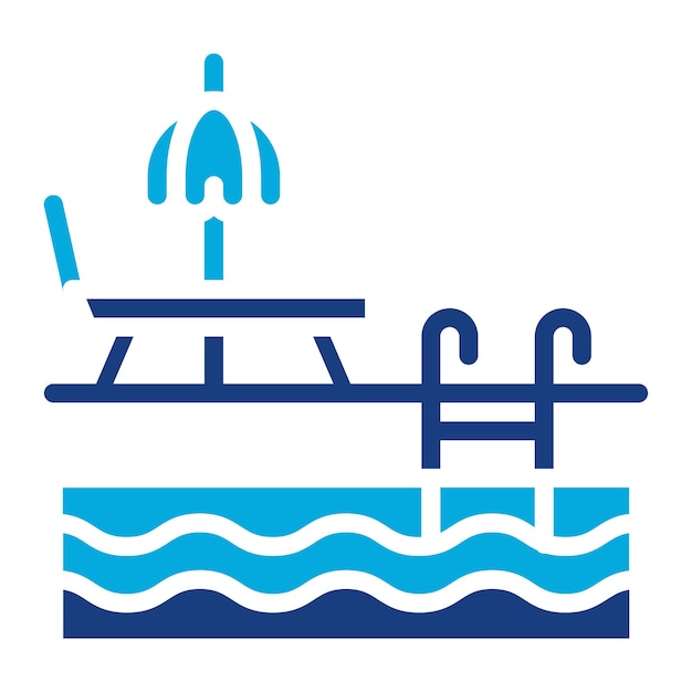 Imagen vectorial del icono de la piscina Se puede usar para el parque acuático