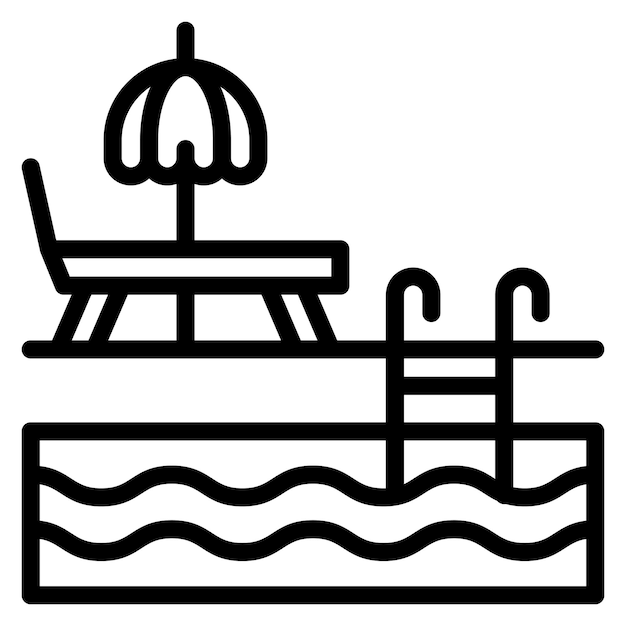 Imagen vectorial del icono de la piscina Se puede usar para el parque acuático