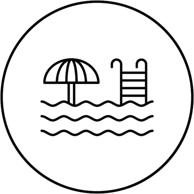 Imagen vectorial del icono de la piscina Se puede usar para viajes
