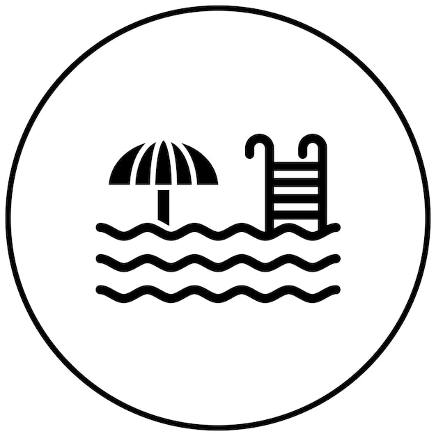 Imagen vectorial del icono de la piscina Se puede usar para viajes
