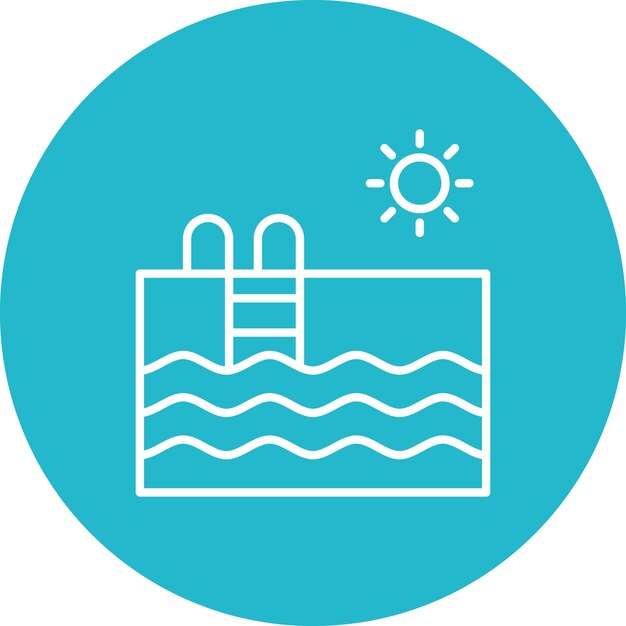 Imagen vectorial del icono de la piscina Se puede usar para la vida familiar