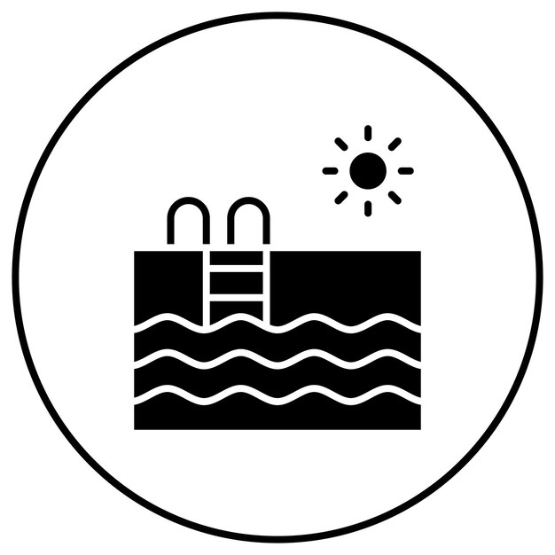 Imagen vectorial del icono de la piscina Se puede usar para la vida familiar