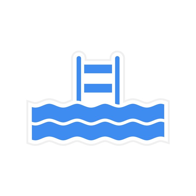 Imagen vectorial del icono de la piscina Se puede utilizar para la comodidad