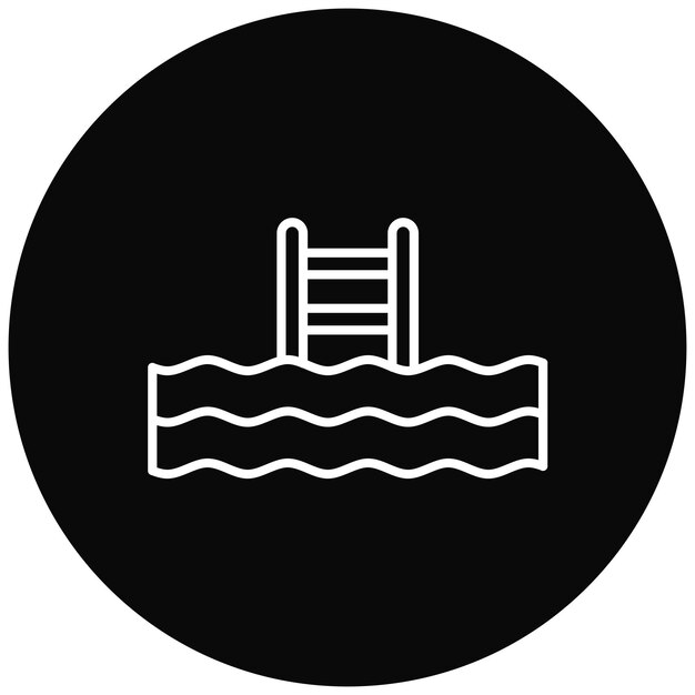 Imagen vectorial del icono de la piscina Se puede utilizar para la comodidad