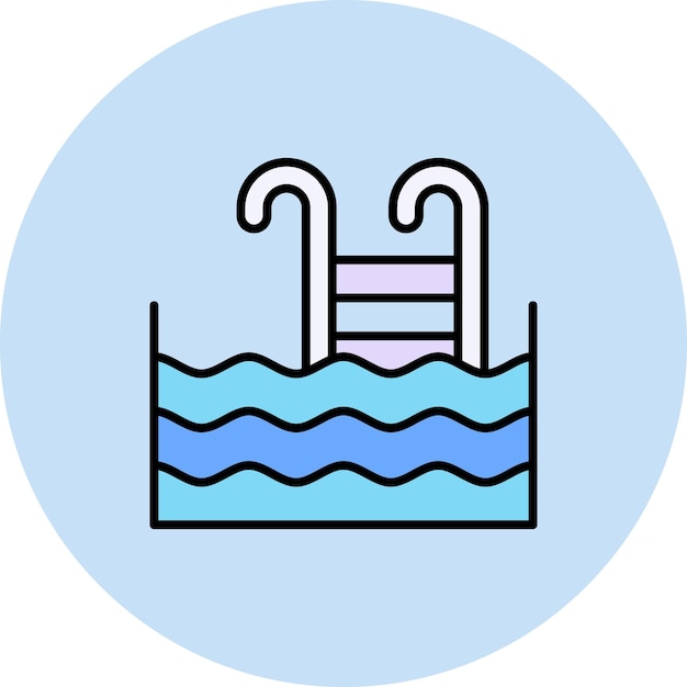 Imagen vectorial del icono de la piscina Se puede utilizar para la gestión de hoteles