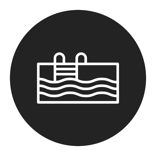Imagen vectorial del icono de la piscina Se puede utilizar para la protección solar