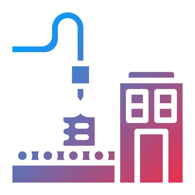 Imagen vectorial del icono del piso de la fábrica Se puede utilizar para la producción en masa