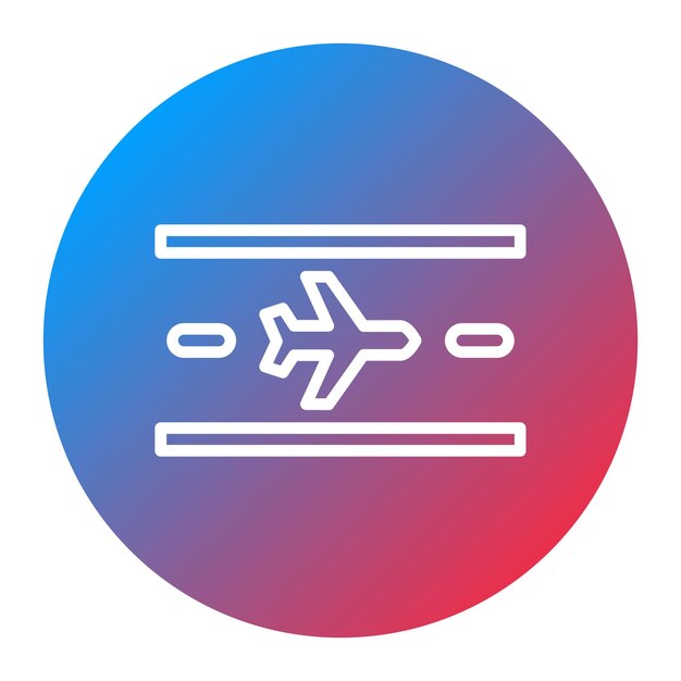 Imagen vectorial del icono de la pista de aterrizaje Se puede utilizar para el avión