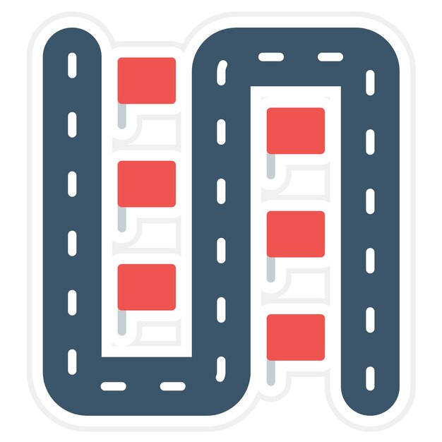 Imagen vectorial del icono de la pista de carrera Se puede usar para atletismo