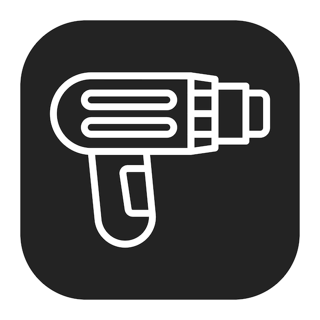 La imagen vectorial del icono de la pistola de calor se puede usar para la artesanía