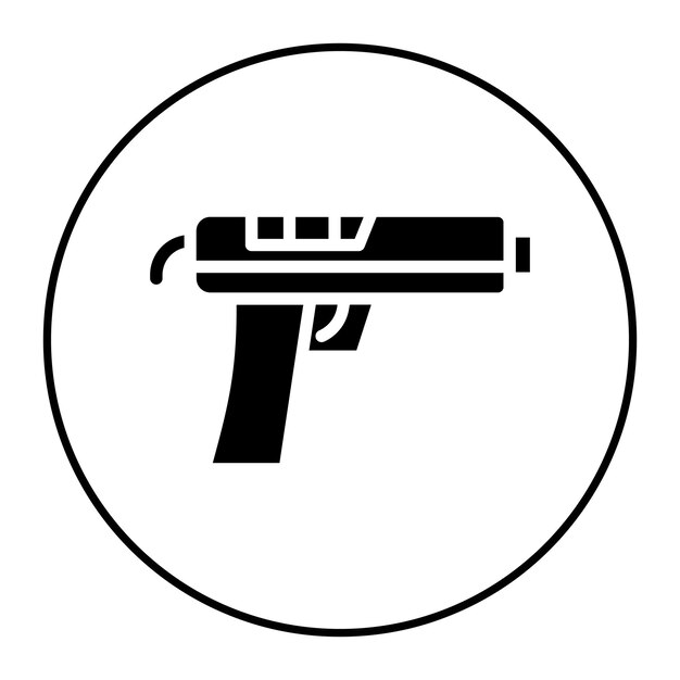 La imagen vectorial del icono de la pistola se puede usar para Battle Royale