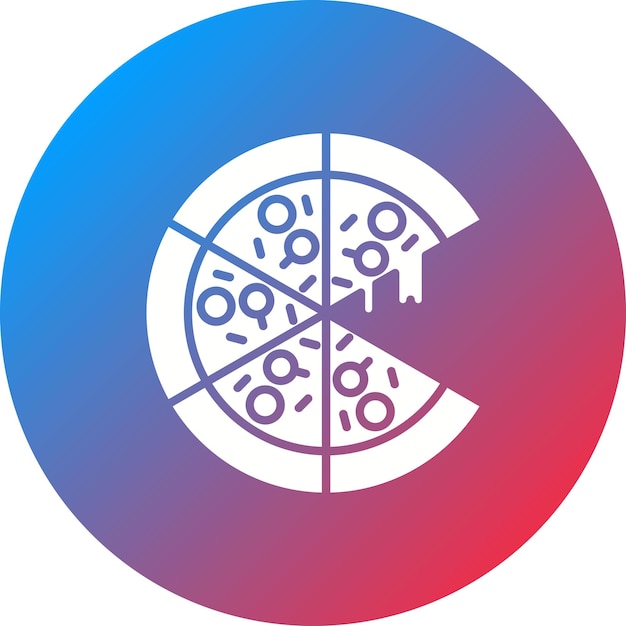 La imagen vectorial del icono de la pizza se puede utilizar para la catering