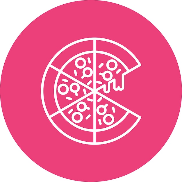 La imagen vectorial del icono de la pizza se puede utilizar para la catering