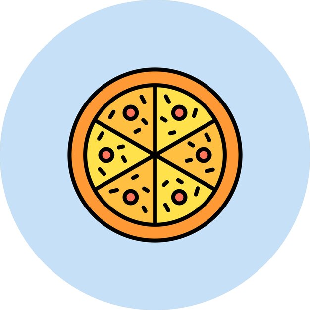 La imagen vectorial del icono de la pizza se puede utilizar para el restaurante