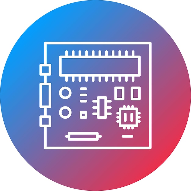 Imagen vectorial del icono de la placa base Se puede utilizar para computadoras y hardware