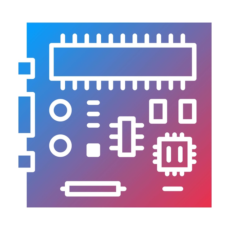 Vector imagen vectorial del icono de la placa base se puede utilizar para computadoras y hardware