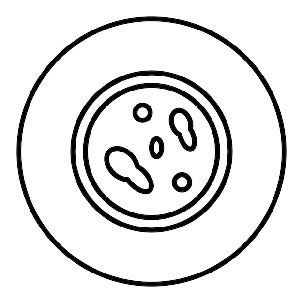 Imagen vectorial del icono de la placa de Petri Se puede utilizar para el laboratorio