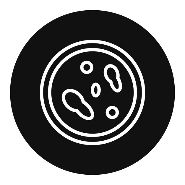 Imagen vectorial del icono de la placa de Petri Se puede utilizar para el laboratorio