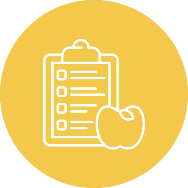 Imagen vectorial del icono del plan de comidas Se puede usar para Fitness en el hogar