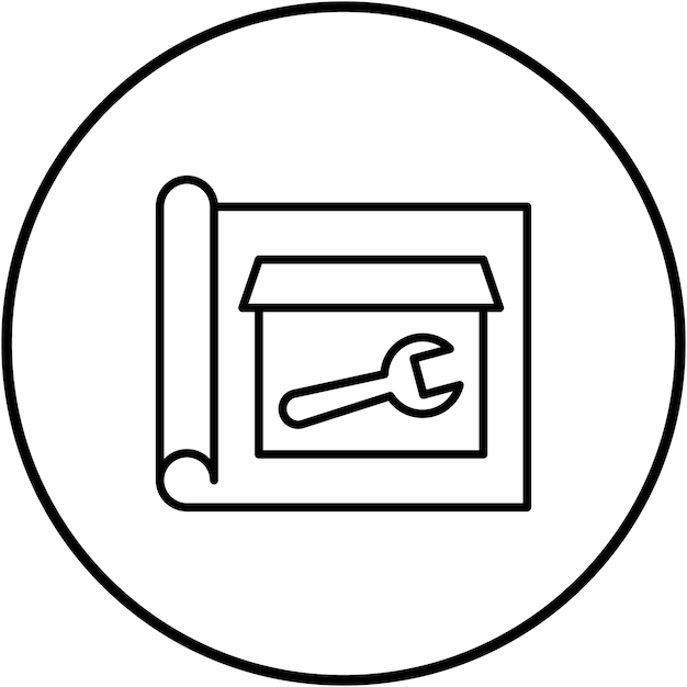 Imagen vectorial del icono del plan de construcción Se puede utilizar para herramientas de construcción