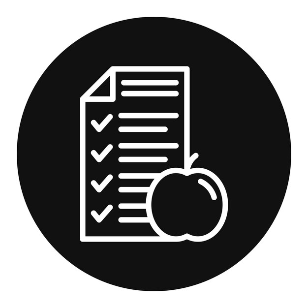 Imagen vectorial del icono del plan nutricional Se puede utilizar para Fitness