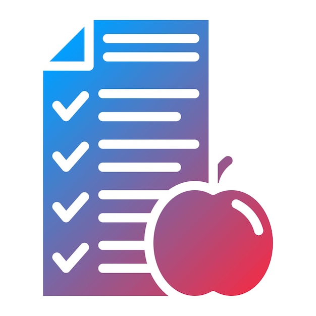 Imagen vectorial del icono del plan nutricional Se puede utilizar para Fitness