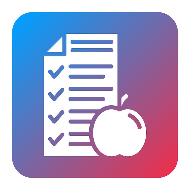 Imagen vectorial del icono del plan nutricional Se puede utilizar para Fitness