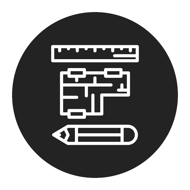 Imagen vectorial del icono del plan puede usarse para Ingeniero en Mecánica