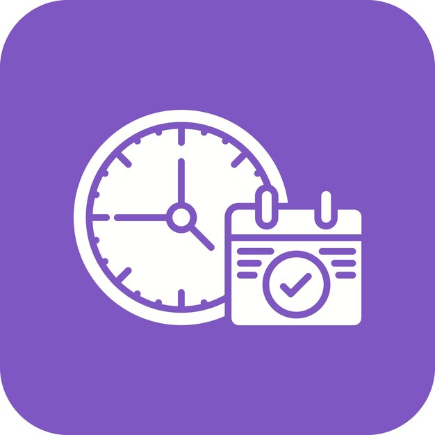 Imagen vectorial del icono del plan de tiempo Se puede utilizar para la hora y la fecha