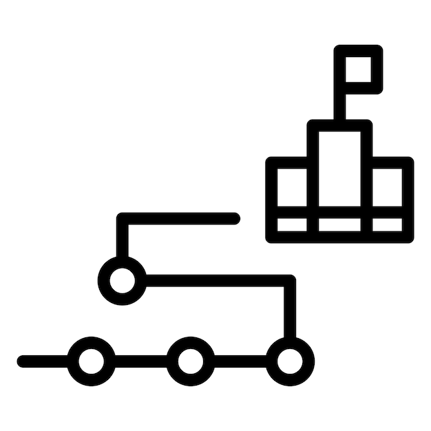 Imagen vectorial del icono de planificación de objetivos Se puede utilizar para la gestión del personal