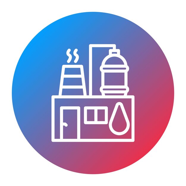 Imagen vectorial del icono de la planta petroquímica Se puede usar para petróleo y gas