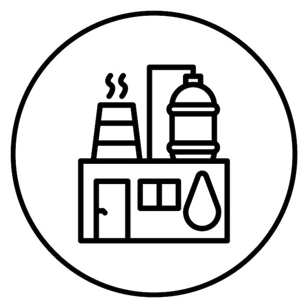 Imagen vectorial del icono de la planta petroquímica Se puede usar para petróleo y gas