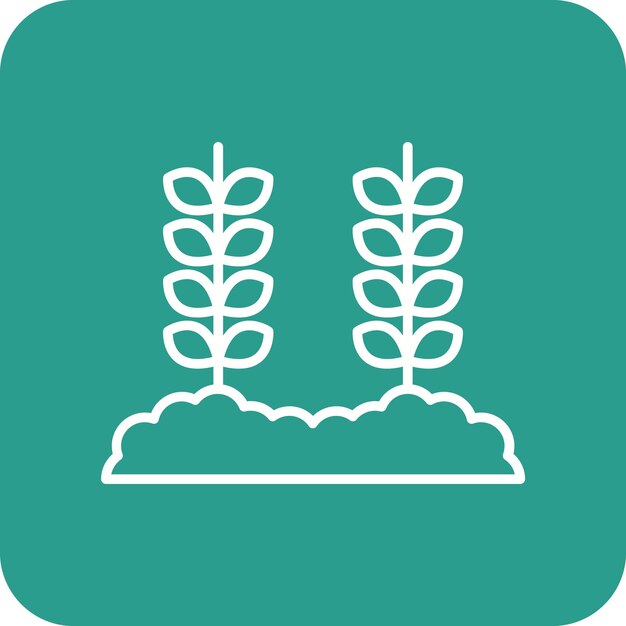 Imagen vectorial del icono de la plantación de trigo Se puede utilizar para la aldea
