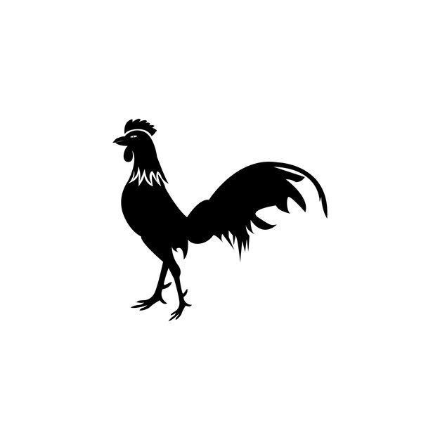 Imagen vectorial de un icono de plantilla de logotipo de pollo