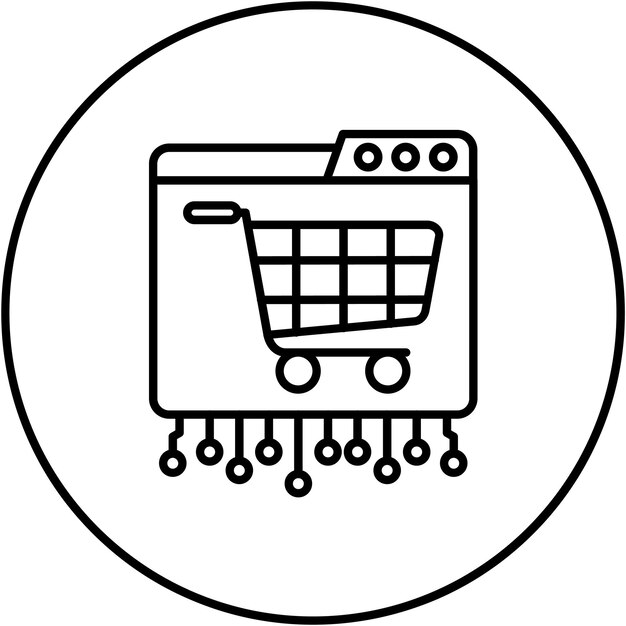 Imagen vectorial de icono de plataforma de comercio electrónico de desarrollo Se puede utilizar para la agencia de medios