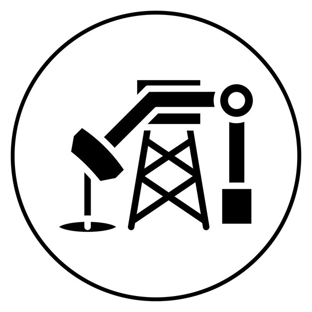 Imagen vectorial del icono de la plataforma Se puede usar para petróleo y gas