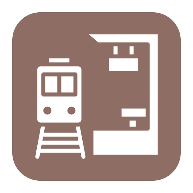 Imagen vectorial del ícono de la plataforma del tren Se puede utilizar para el ferrocarril