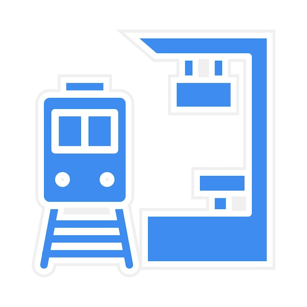 Imagen vectorial del ícono de la plataforma del tren Se puede utilizar para el ferrocarril