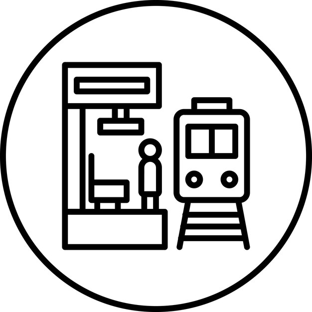 Imagen vectorial del ícono de la plataforma del tren Se puede utilizar para el ferrocarril