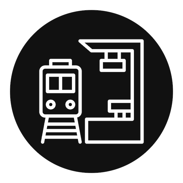 Imagen vectorial del ícono de la plataforma del tren Se puede utilizar para el ferrocarril