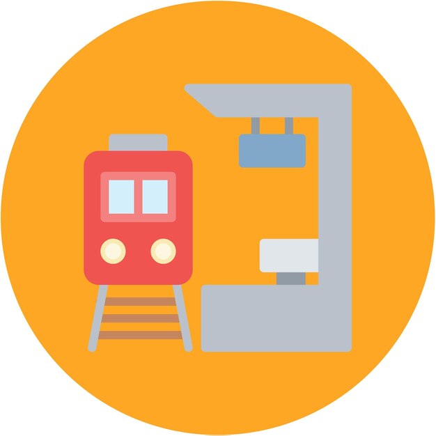 Imagen vectorial del ícono de la plataforma del tren Se puede utilizar para el ferrocarril