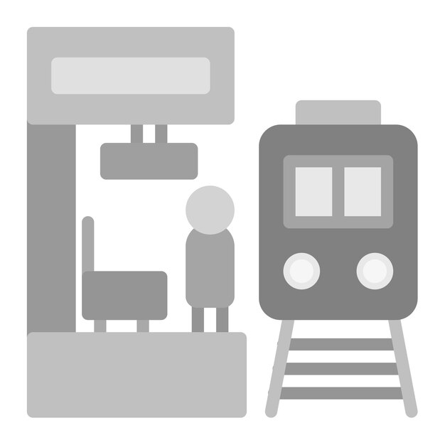 Imagen vectorial del ícono de la plataforma del tren Se puede utilizar para el ferrocarril