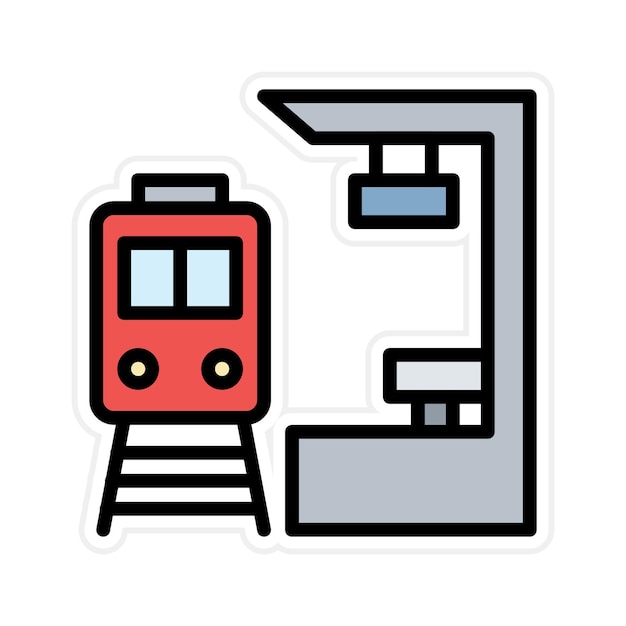 Imagen vectorial del ícono de la plataforma del tren Se puede utilizar para el ferrocarril