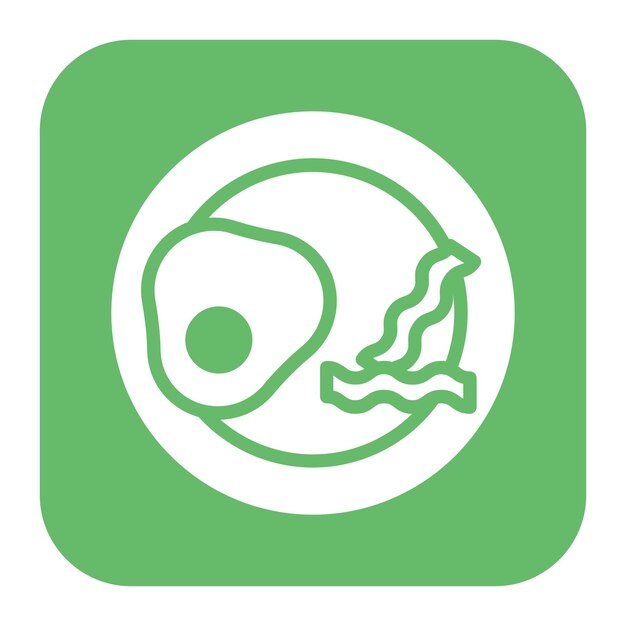 Imagen vectorial del icono del plato del desayuno Se puede usar para el brunch