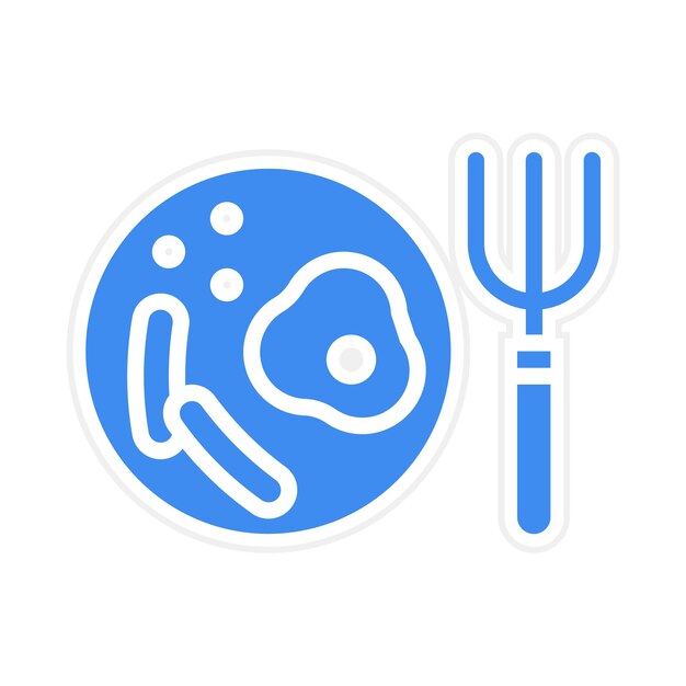 Imagen vectorial del icono del plato del desayuno Se puede usar para el brunch