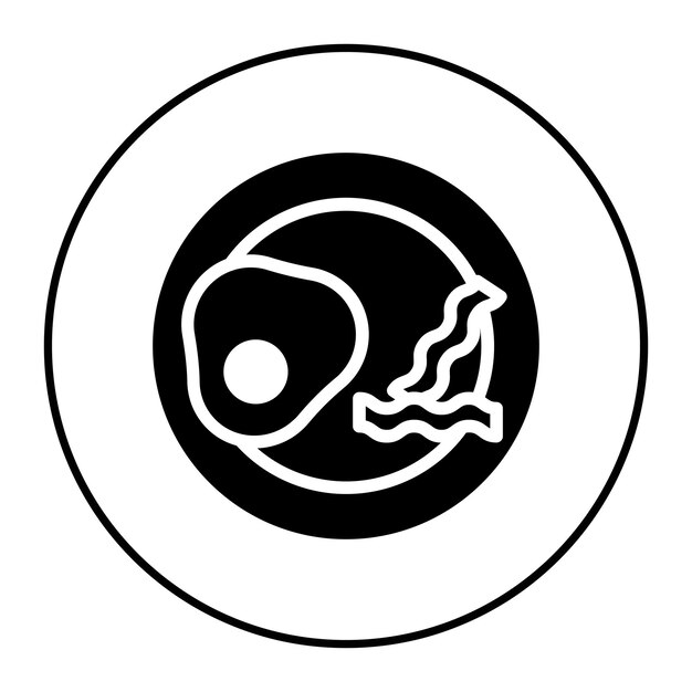 Imagen vectorial del icono del plato del desayuno Se puede usar para el brunch